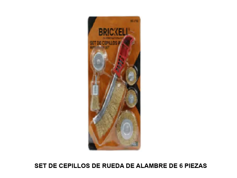 SET DE CEPILLOS DE RUEDA DE ALAMBRE DE 6 PIEZAS