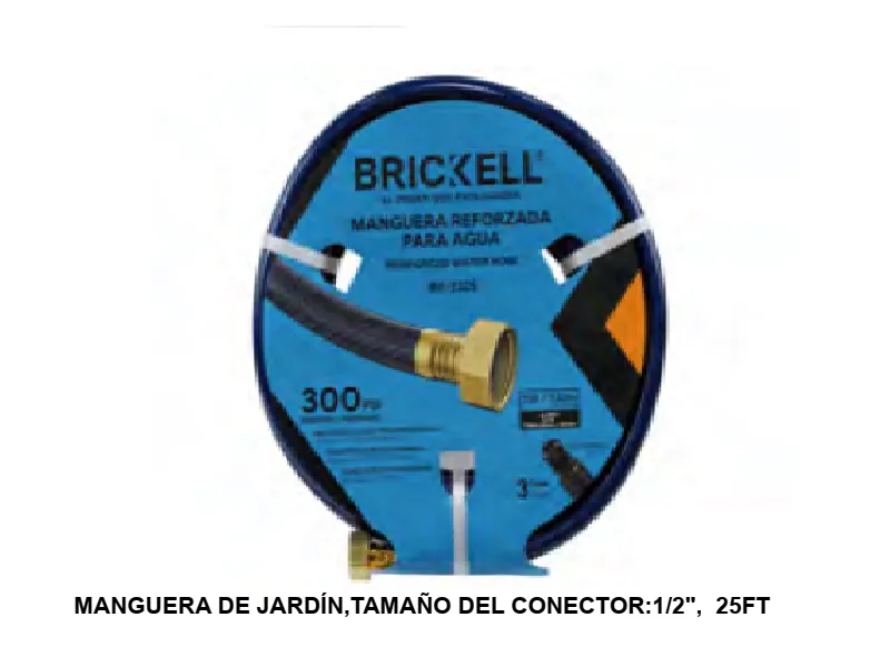 MANGUERA DE JARDÍN.TAMAÑO DEL CONECTOR:1/2".  25FT