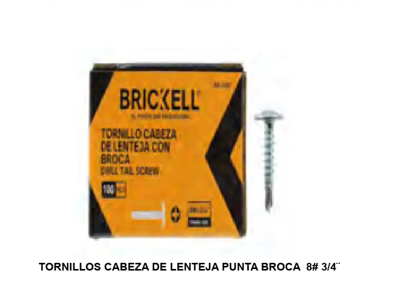 TORNILLOS CABEZA DE LENTEJA PUNTA BROCA  8# 3/4¨ (U/M VENTA 1)