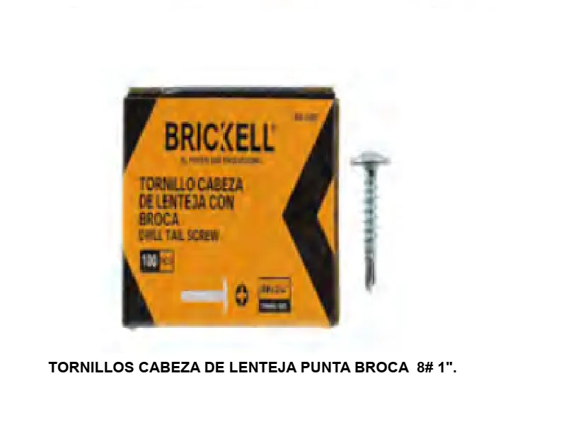 TORNILLOS CABEZA DE LENTEJA PUNTA BROCA  8# 1". (U/M VENTA 1)