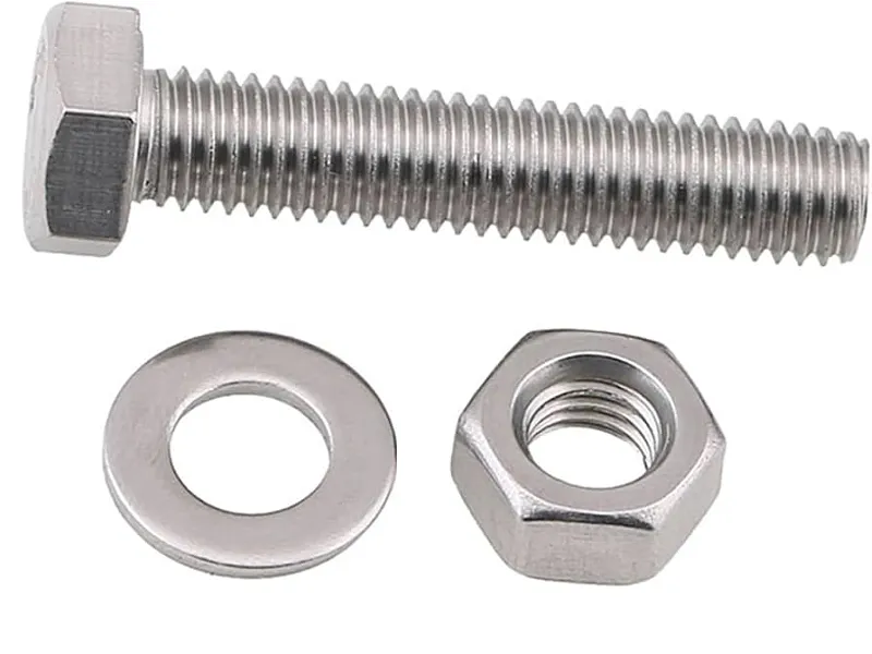 Tornillos M10x40 con arandelas planas con tuercas