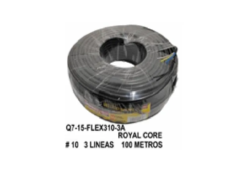 CABLE ELECTRICO TRIPLE ROYAL CORE -90/10#10 X 3-Q7 (U/M VENTA 1 Metro)