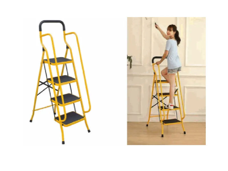 ESCALERA PLEGABLE CON PASA MANOS 4 ESCALONES