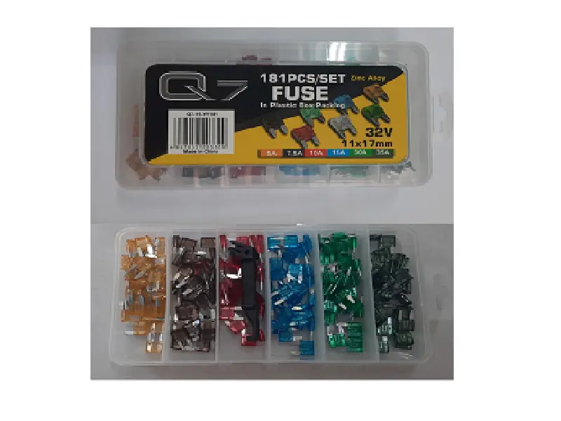 JUEGO DE FUSIBLES EN CAJA PLÁSTICA 180 PCS