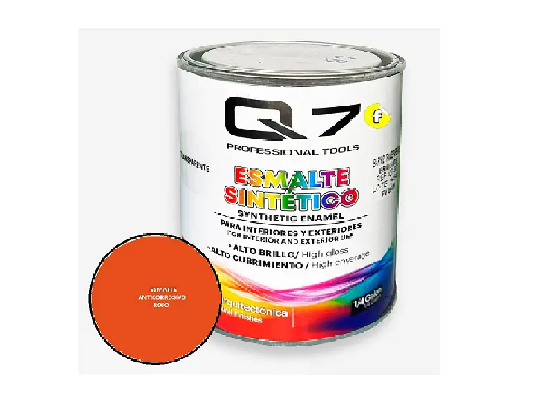 PINTURA ESMALTE -ANTICORROSIVO ROJO-1 LITRO- Q7