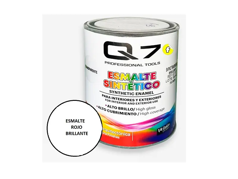 PINTURA ESMALTE -ROJO BRILLANTE.-1 LITRO- Q7