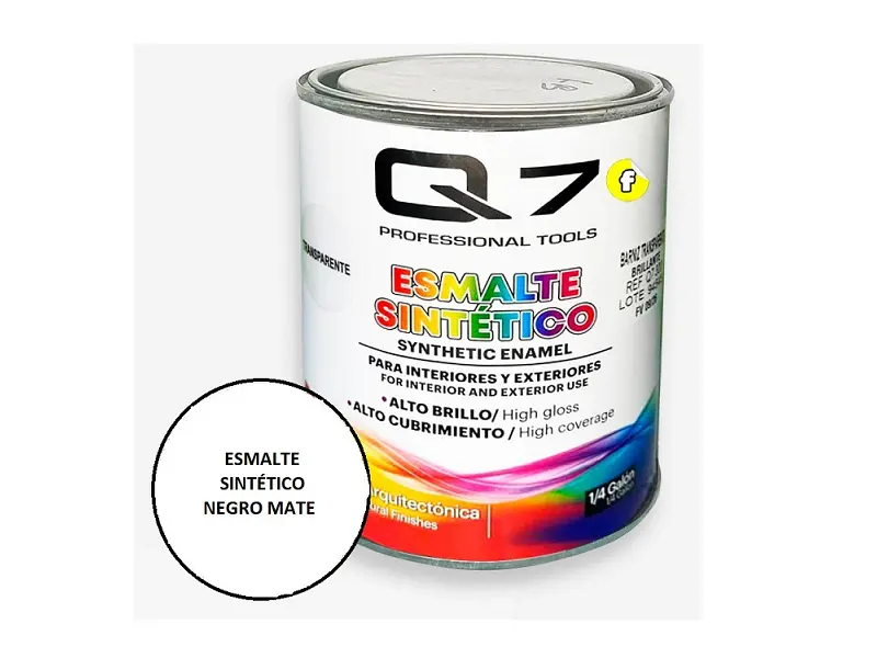 PINTURA ESMALTE SINTETICO -NEGRO MATE-1 LITRO- Q7