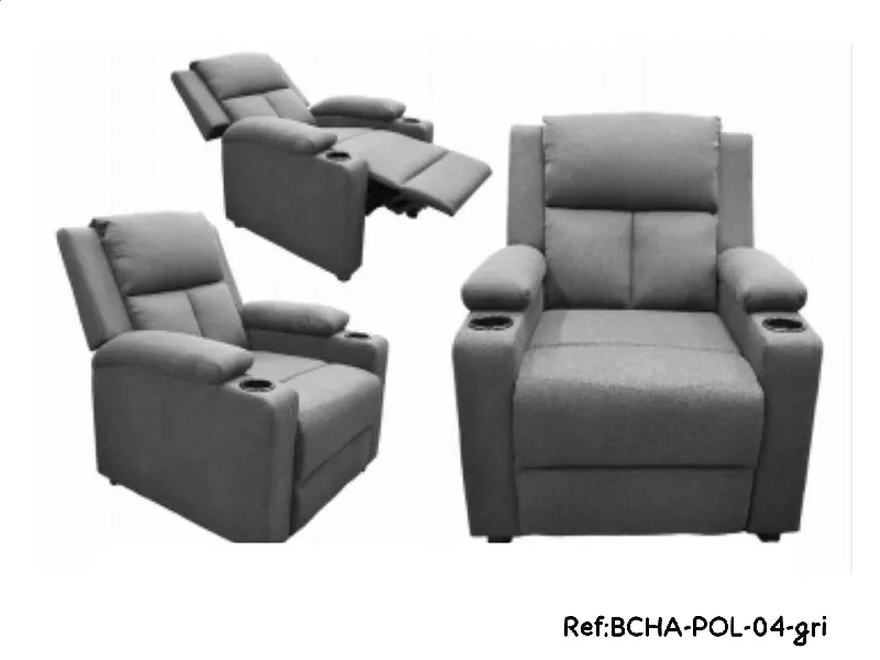 BUTACA RECLINABLE GRIS OSCURO